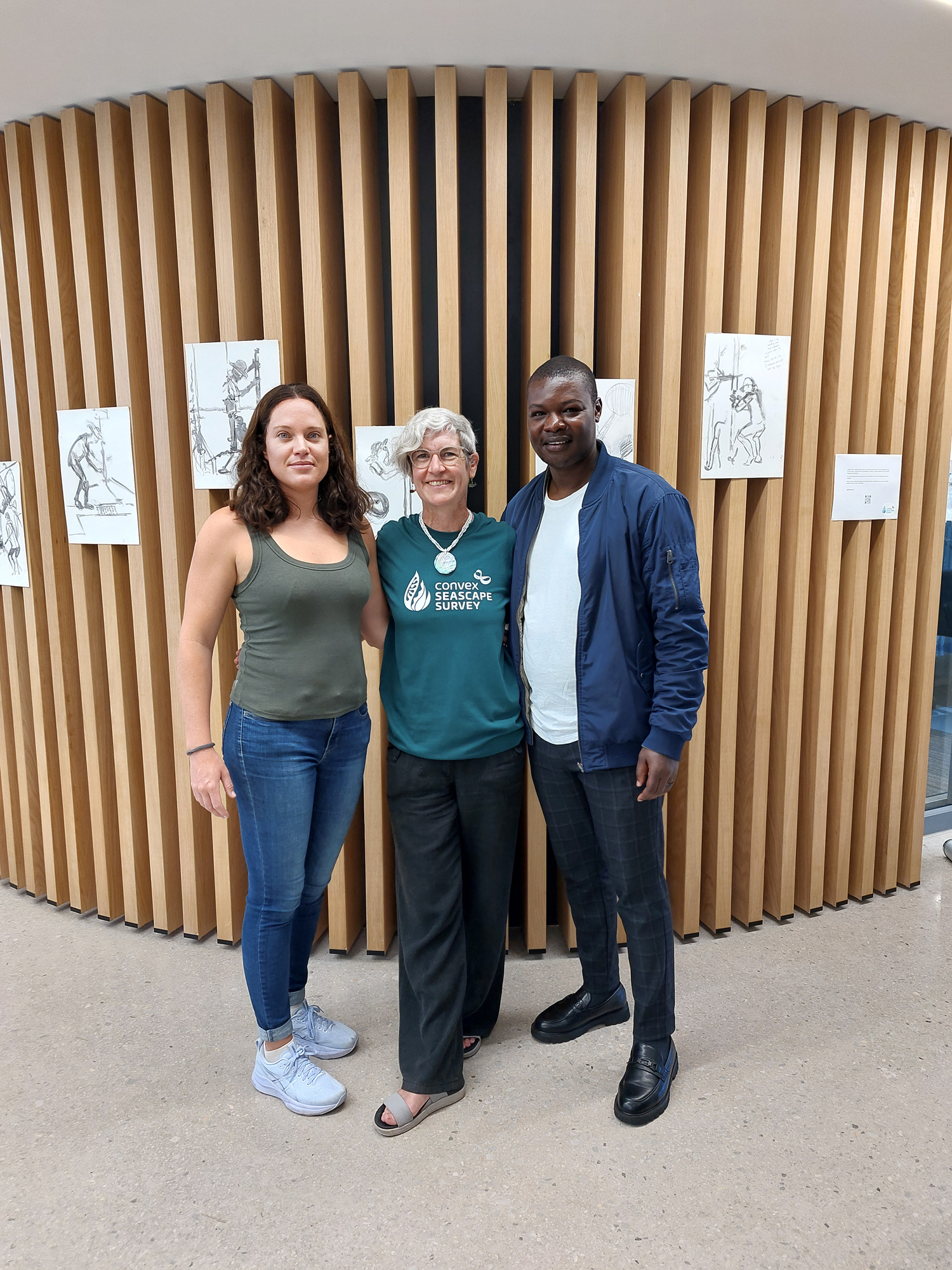 Sabrina Sykes, Naomi Hart and Frederick Mokumo at NMU exhibition South Africa.compressed.png