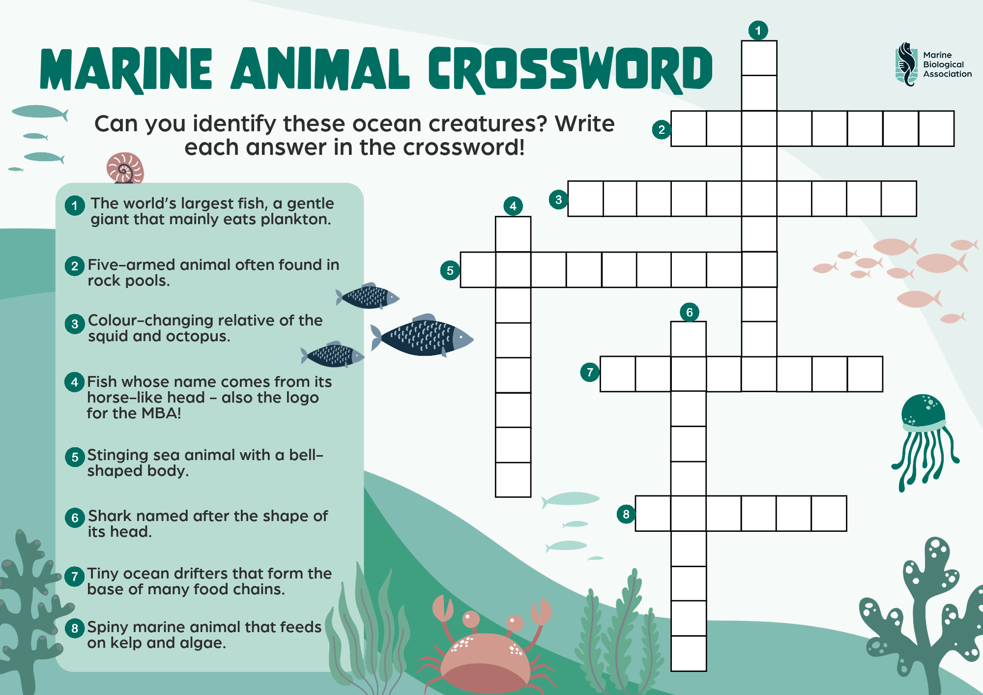 Marine Animals Crossword Answers.png