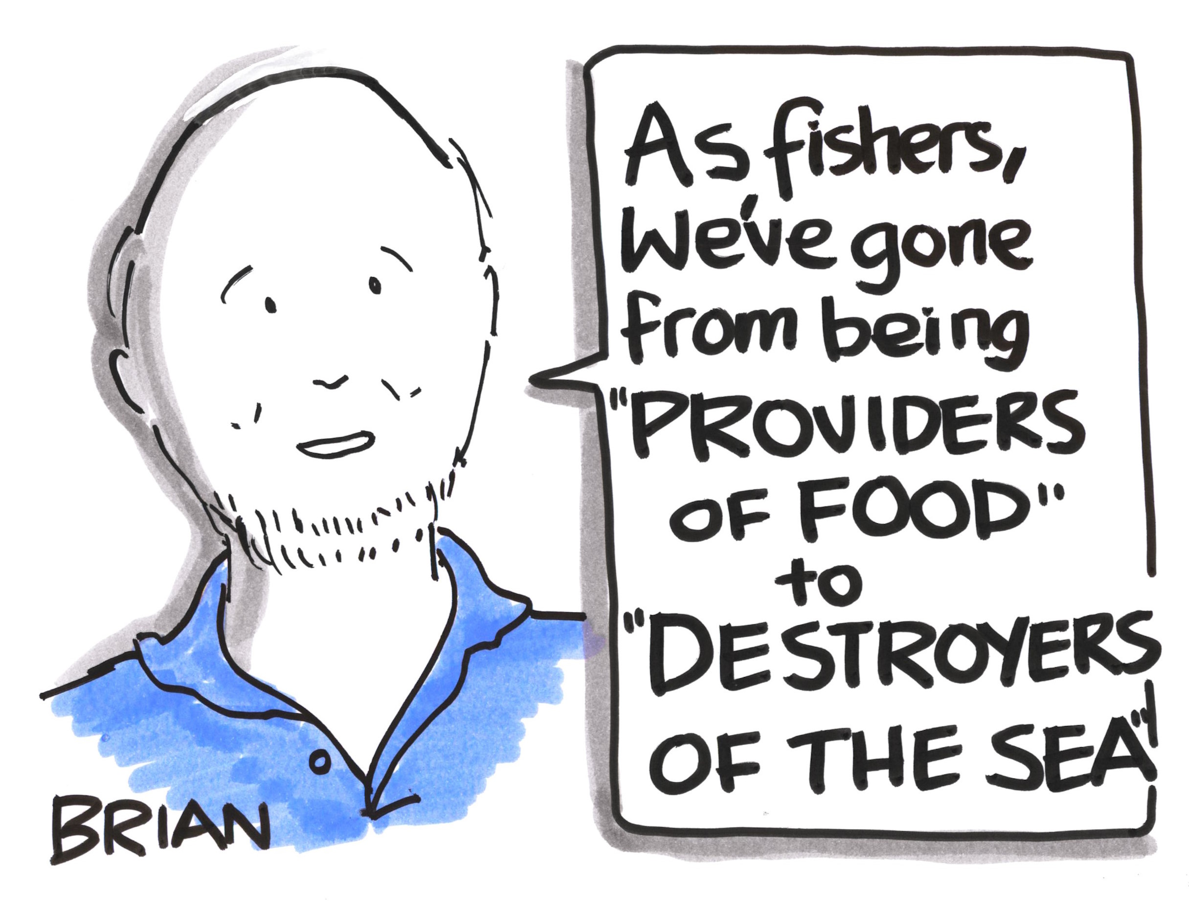 Cartoon of fisherman