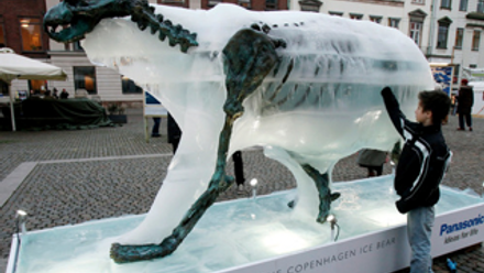 An ice sculpture from Kesella Scott-Somme's work on a campaign 